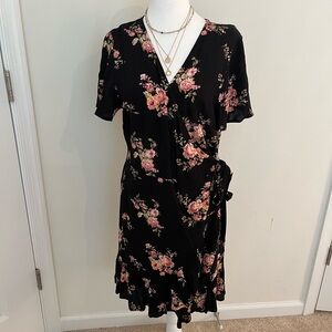 Xhilaration Dress, Size L, Colors: black, pink floral, Never Worn